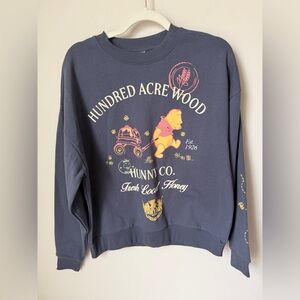 Viral Disney Winnie The Pooh honey blue crewneck Sweatshirt